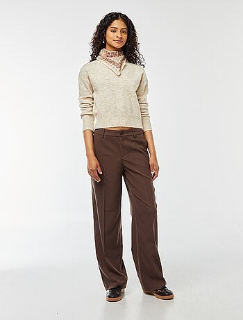 Jersey crop top de punto suave