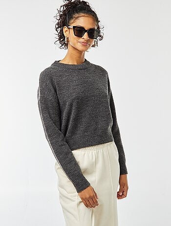 Jersey crop top de punto suave