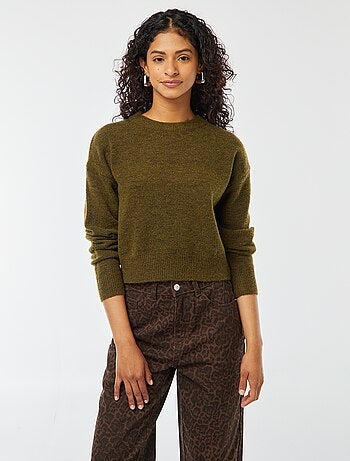 Jersey crop top de punto suave