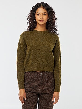Jersey crop top de punto suave