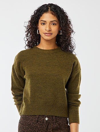 Jersey crop top de punto suave
