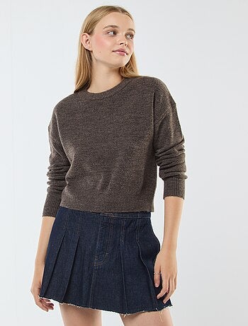 Jersey crop top de punto suave
