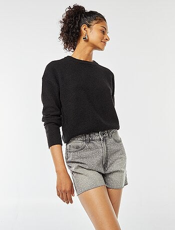 Jersey crop top de punto suave