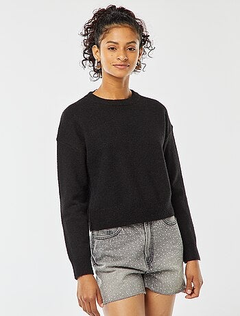 Jersey crop top de punto suave
