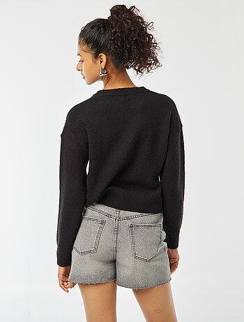 Jersey crop top de punto suave