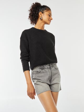 Jersey crop top de punto suave