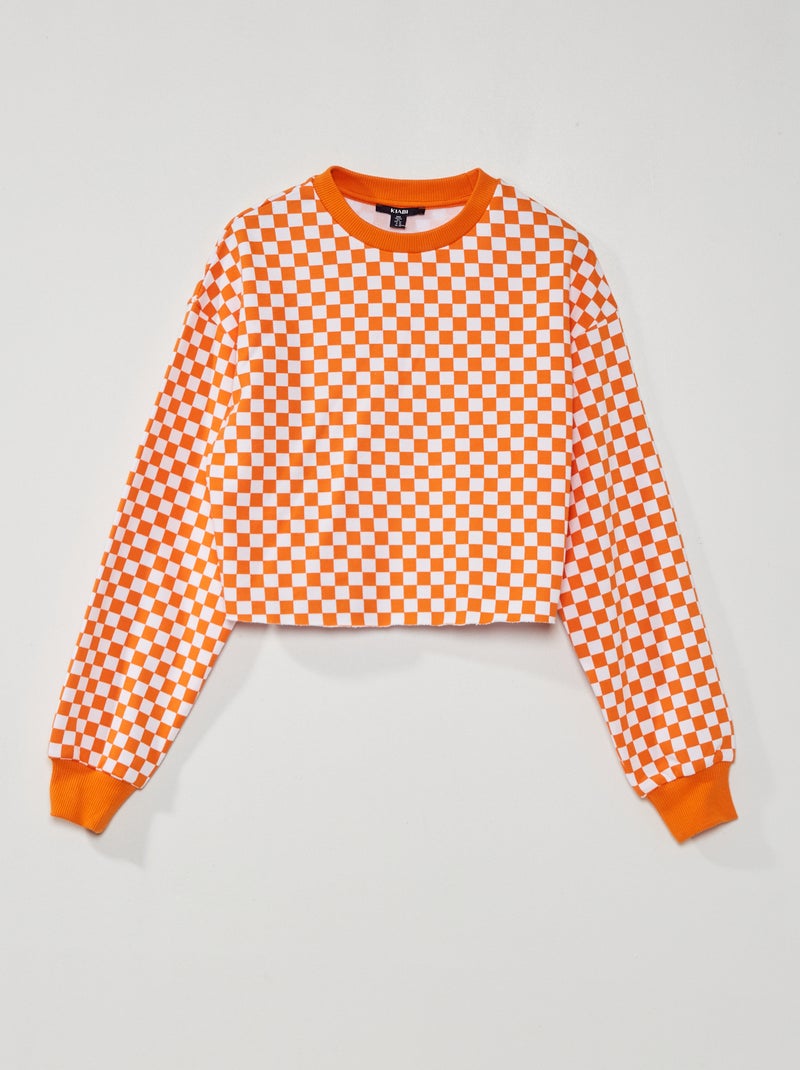 Jersey cropped 'damero' NARANJA - Kiabi
