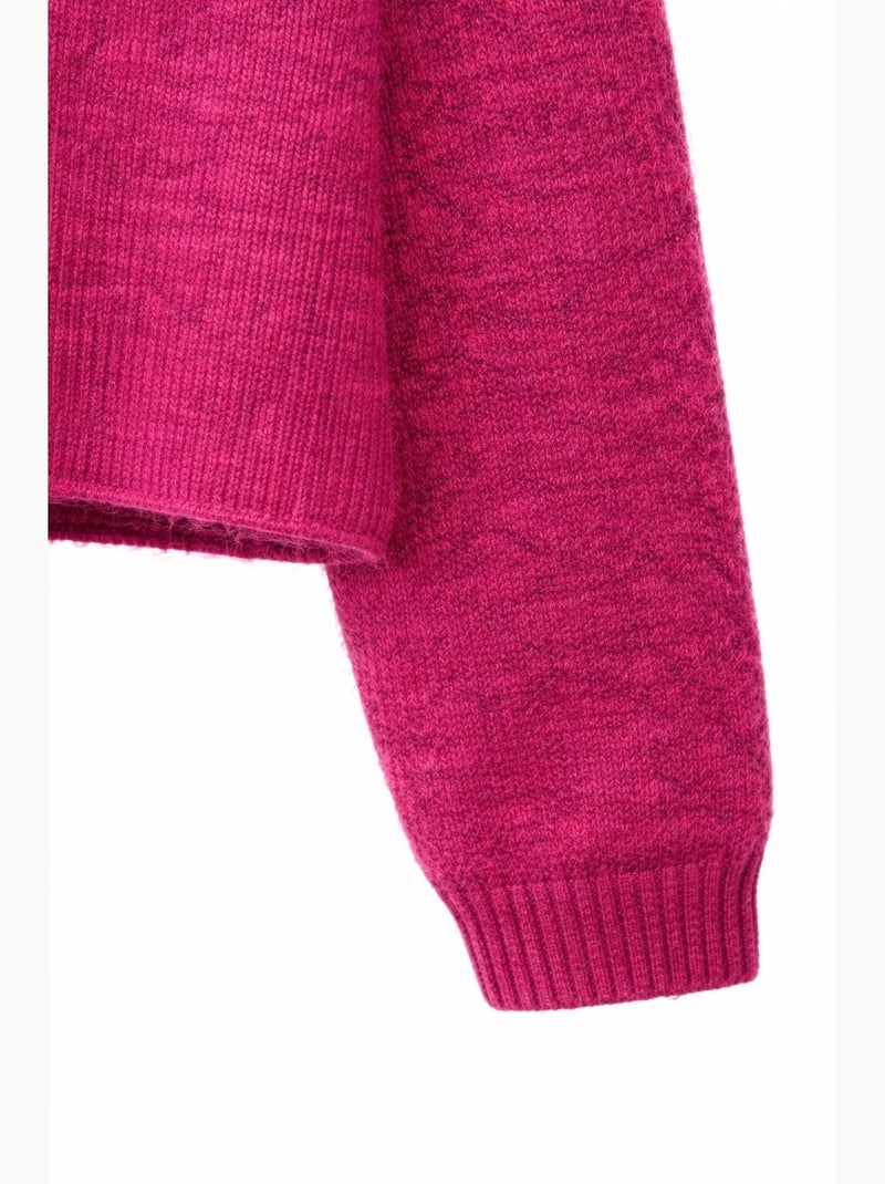 Jersey cropped de punto texturizado para mujer mixray Violeta ciruela - Kiabi