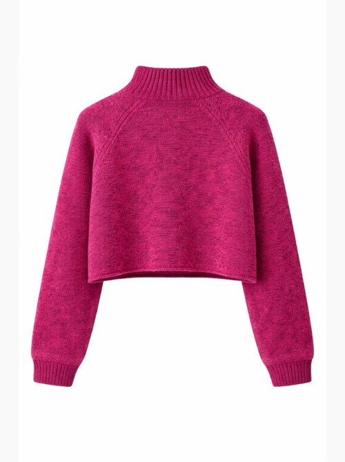 Jersey cropped de punto texturizado para mujer mixray - Kiabi Jersey cropped de punto texturizado para mujer mixray - Kiabi