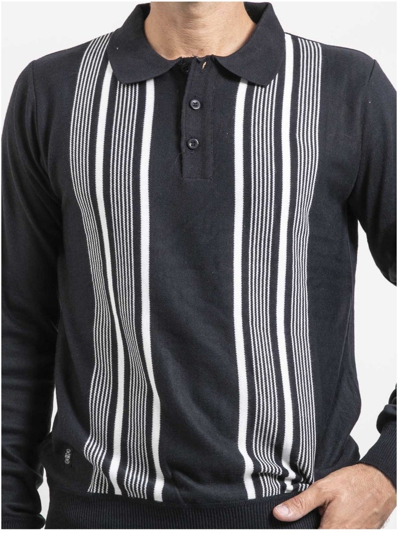 Jersey cuello abotonado LARWING Azul marino - Kiabi
