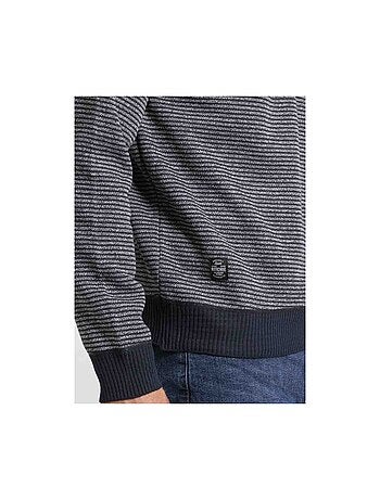 Jersey cuello alto con cremallera a rayas LIMEROU