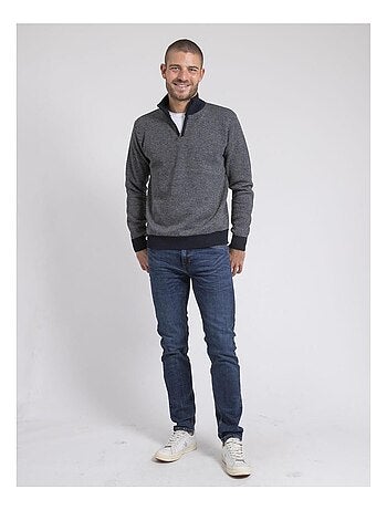 Jersey cuello alto con cremallera a rayas LIMEROU