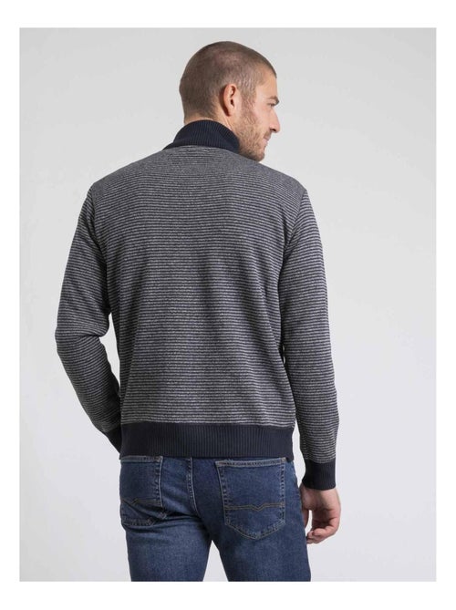 Jersey cuello alto con cremallera a rayas LIMEROU - Kiabi