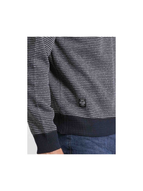 Jersey cuello alto con cremallera a rayas LIMEROU - Kiabi