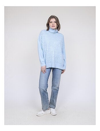 Jersey cuello alto con lentejuelas KARLINE