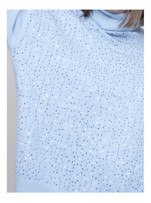 Jersey cuello alto con lentejuelas KARLINE - Kiabi