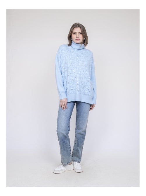Jersey cuello alto con lentejuelas KARLINE - Kiabi