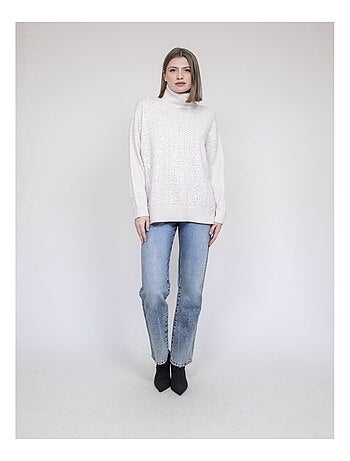 Jersey cuello alto con lentejuelas KARLINE