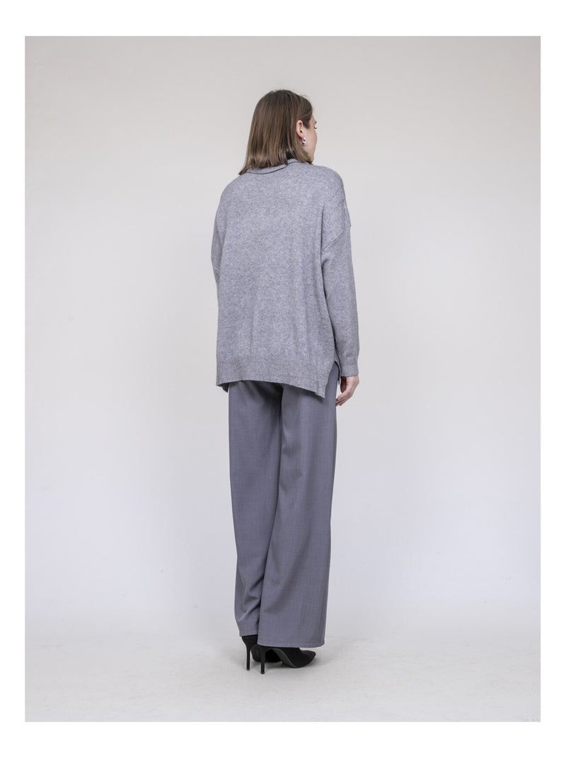 Jersey cuello alto con lentejuelas KARLINE Gris - Kiabi