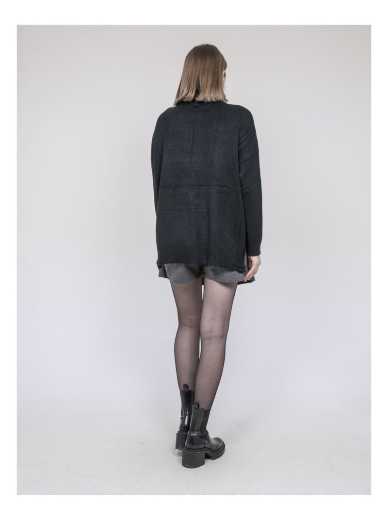 Jersey cuello alto con lentejuelas KARLINE Negro - Kiabi