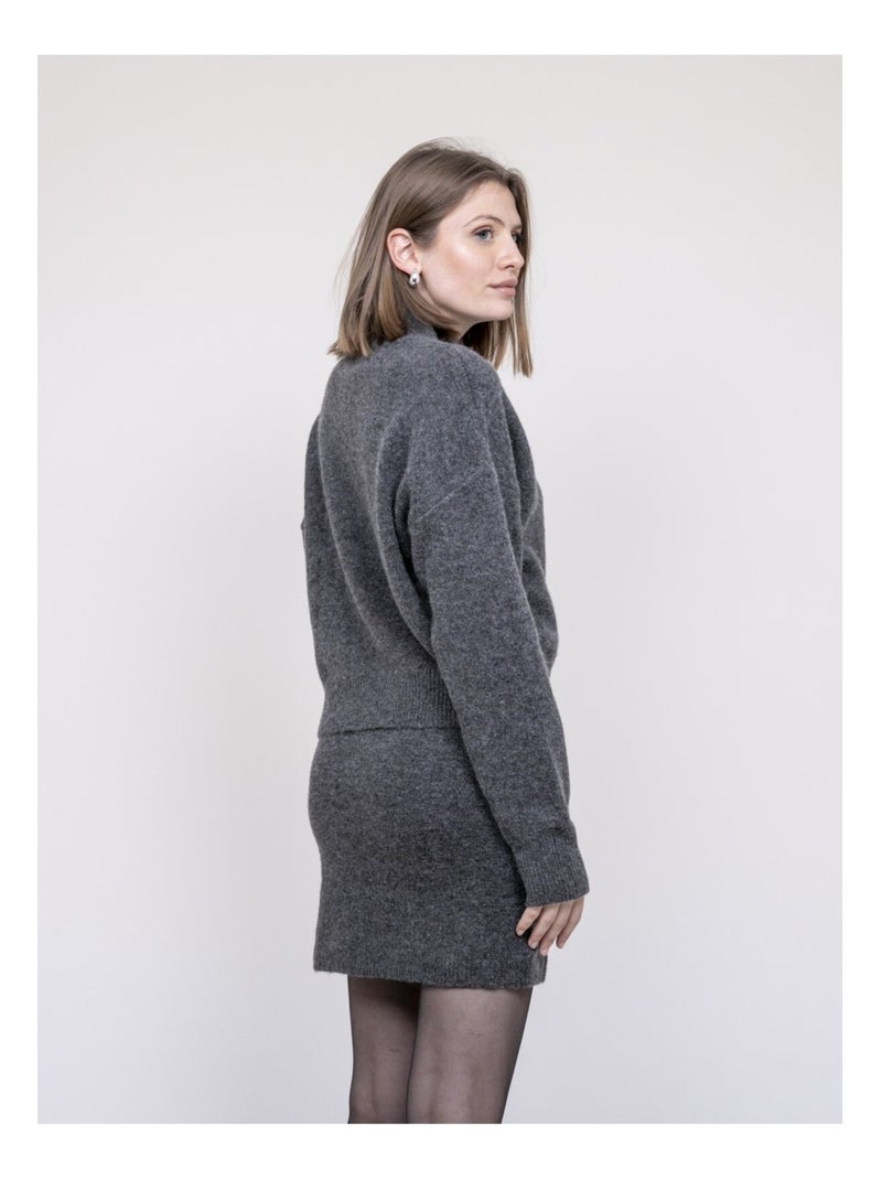 Jersey cuello alto KAMALA Gris - Kiabi