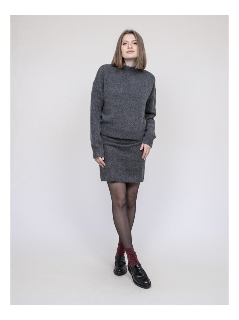 Jersey cuello alto KAMALA Gris - Kiabi