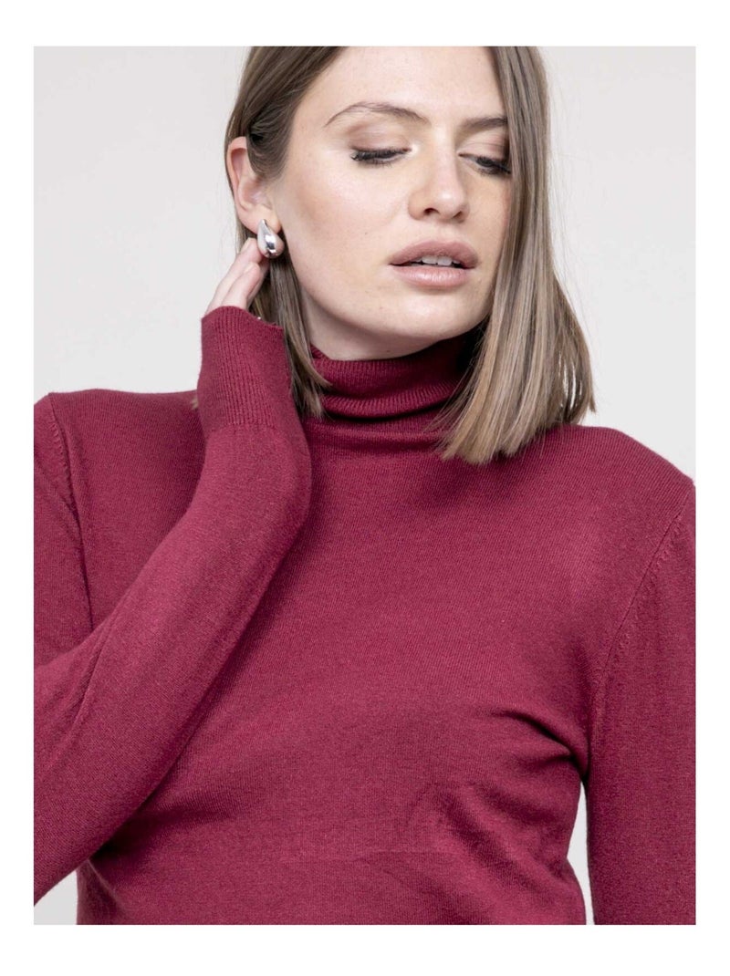 Jersey cuello alto KANTARA Burdeos - Kiabi