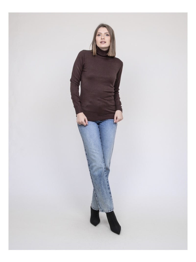 Jersey cuello alto KANTARA Marrón - Kiabi