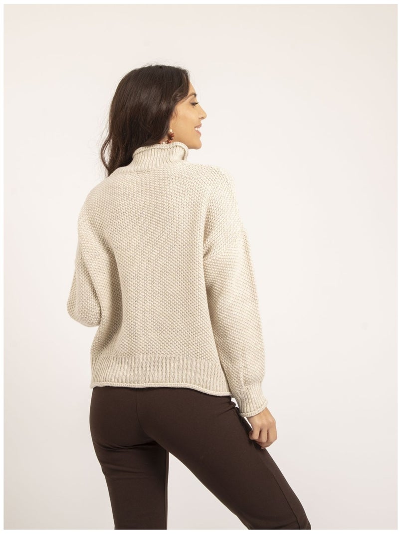 Jersey cuello alto KIANTY Crudo - Kiabi