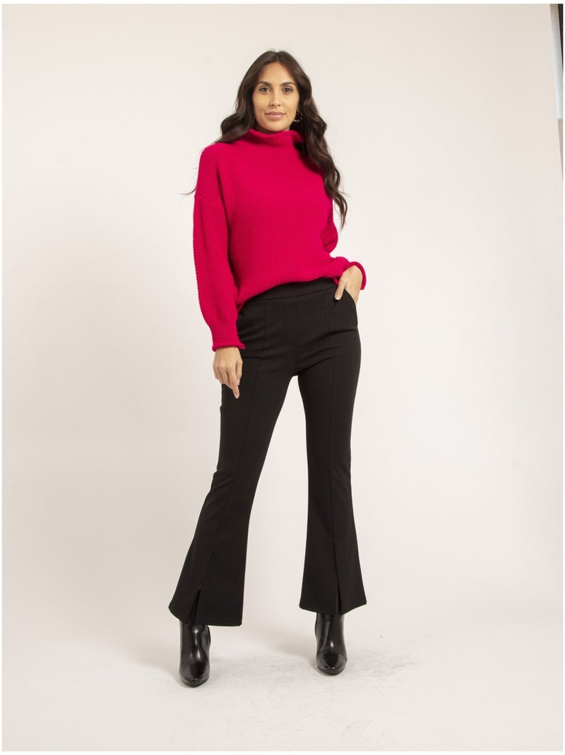 Jersey cuello alto KIANTY Rosa fucsia - Kiabi