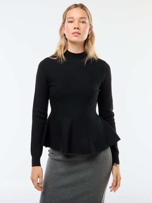 Jersey cuello alto liso - Kiabi