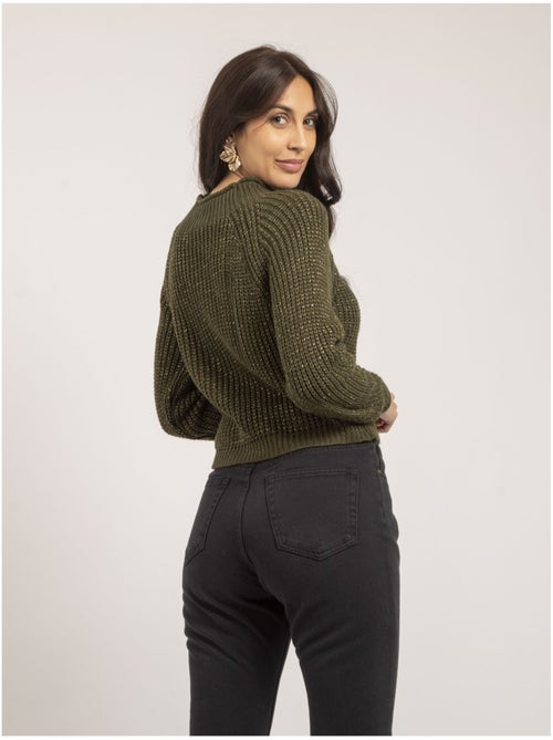 Jersey cuello alto lurex KAMPALA - Kiabi