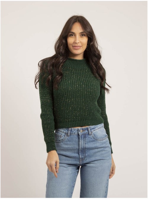 Jersey cuello alto lurex KAMPALA - Kiabi