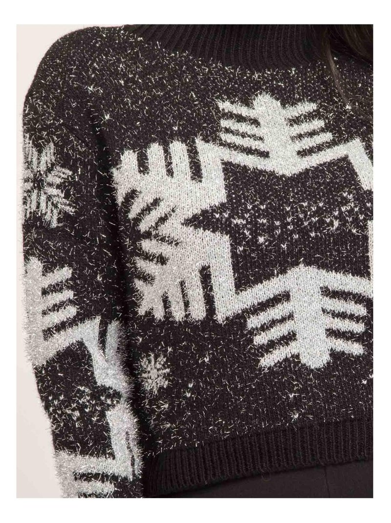 Jersey cuello alto metálico fantasía KANA Negro - Kiabi