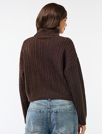 Jersey cuello alto punto trenzado