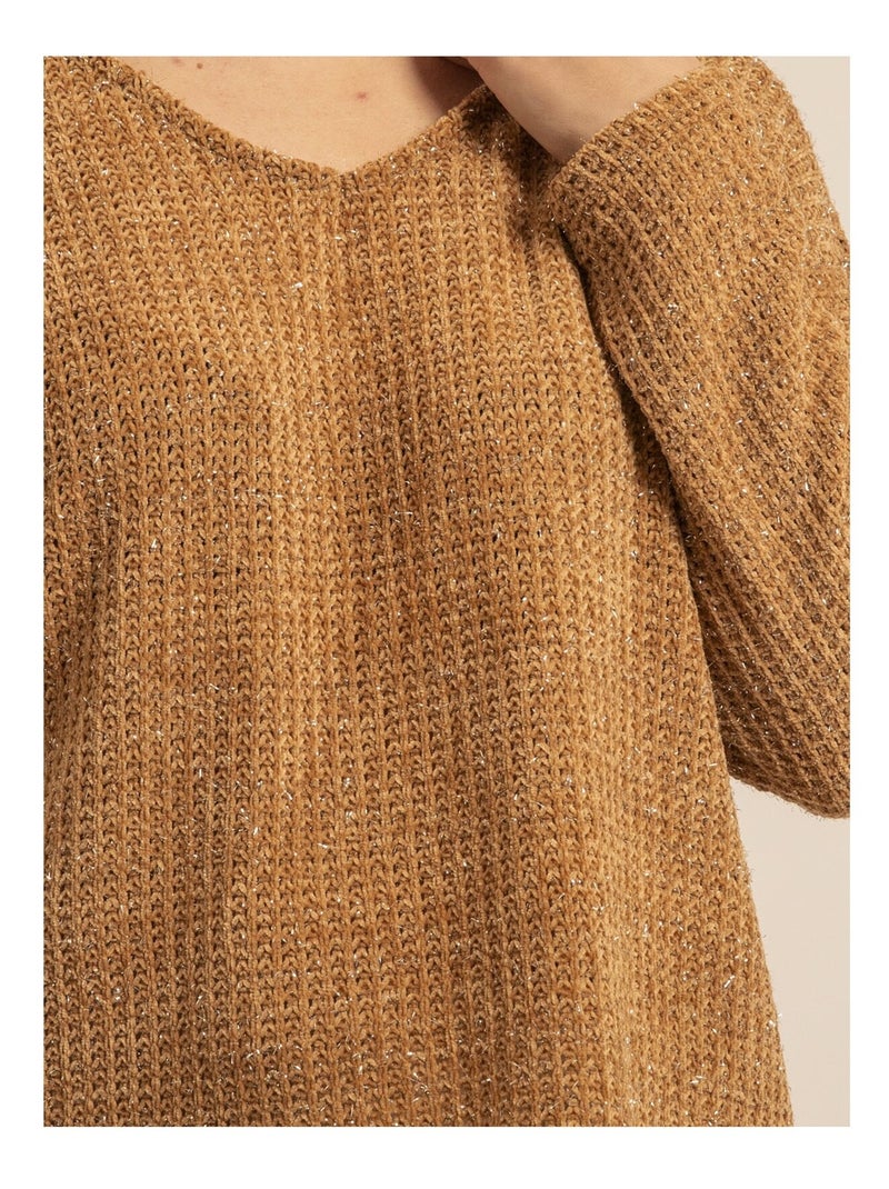 Jersey cuello amplio KARIELLE Marrón caramelo - Kiabi