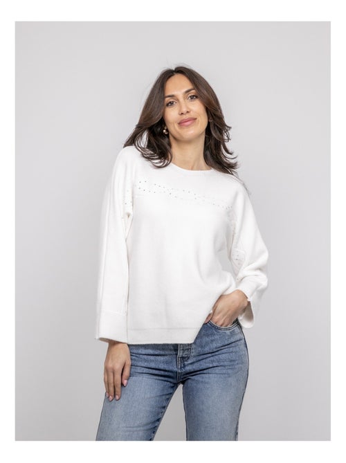 Jersey cuello barco con strass KAJU - Kiabi
