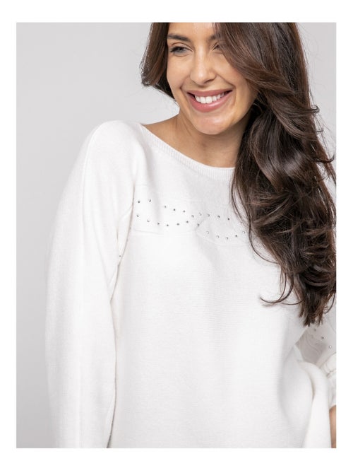 Jersey cuello barco con strass KAJU - Kiabi