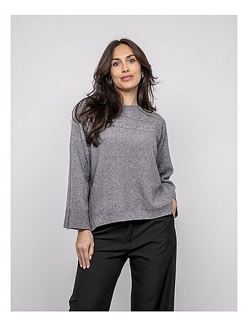 Jersey cuello barco con strass KAJU