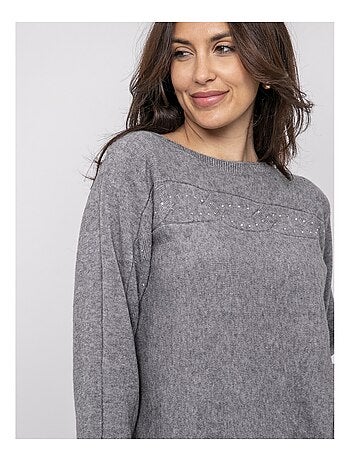 Jersey cuello barco con strass KAJU