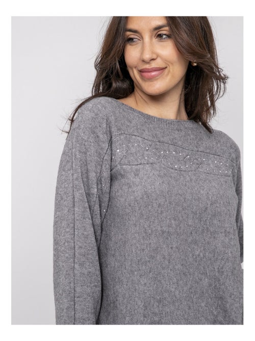 Jersey cuello barco con strass KAJU - Kiabi