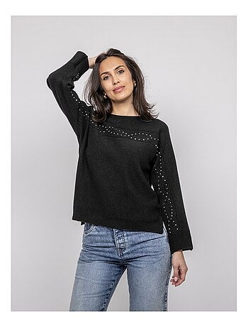 Jersey cuello barco con strass KAJU