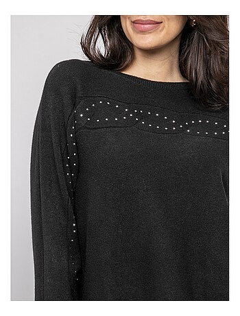Jersey cuello barco con strass KAJU