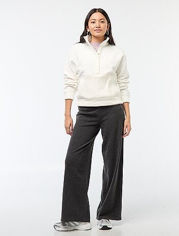 Jersey cuello camionero en tejido efecto borreguito