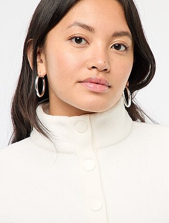 Jersey cuello camionero en tejido efecto borreguito