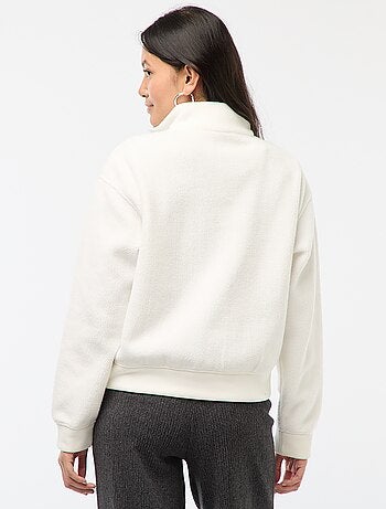 Jersey cuello camionero en tejido efecto borreguito