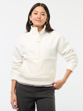 Jersey cuello camionero en material efecto borreguito