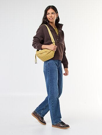 Jersey cuello camionero en tejido efecto borreguito