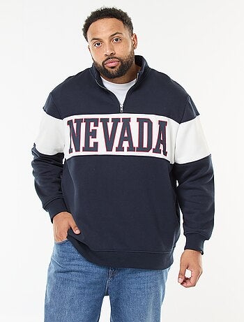 Jersey cuello camionero estilo colorblock en felpa