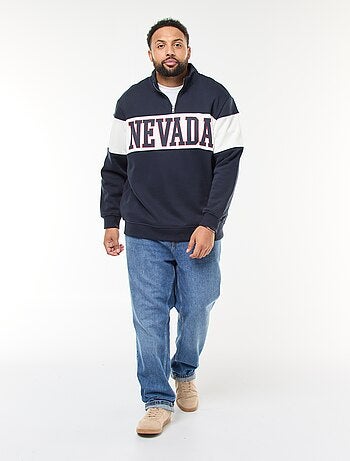 Jersey cuello camionero estilo colorblock en felpa